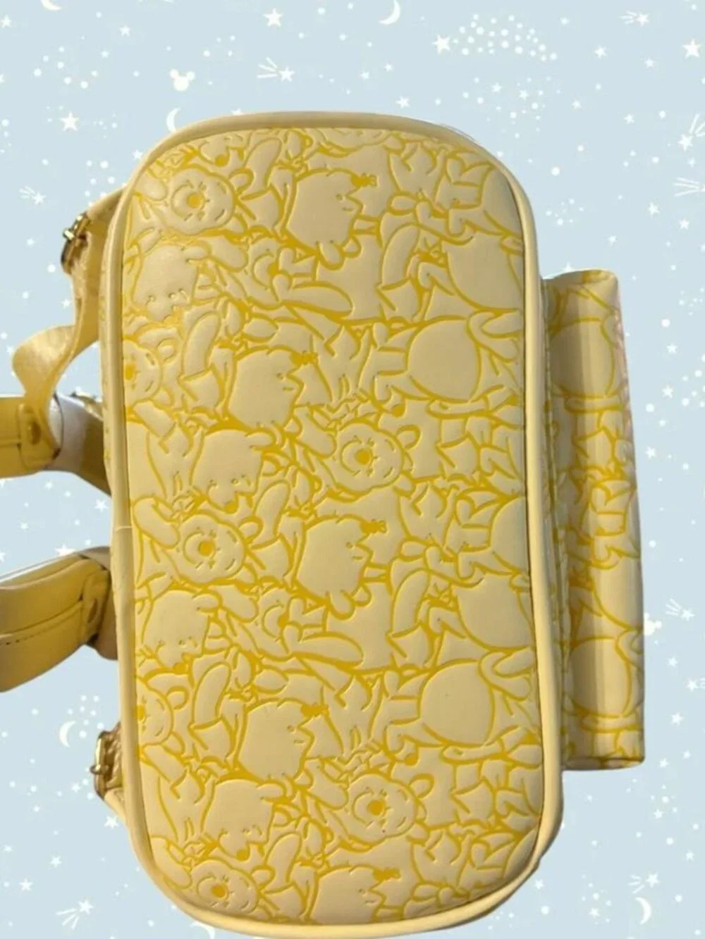 Rare Loungefly Disney Winnie the Pooh embossed pastel yellow mini backpack